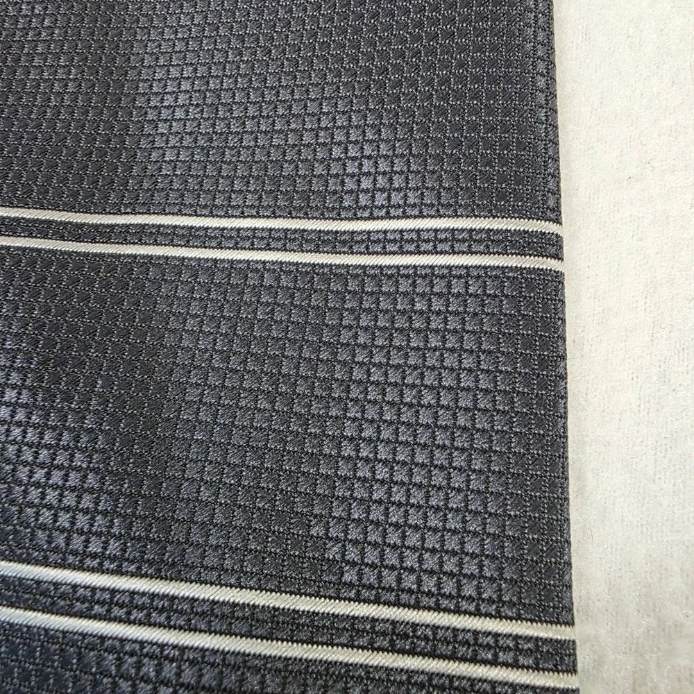 Picasso Mens Silk Tie Charcoal Grey Striped Handmade Italy Art Series Necktie